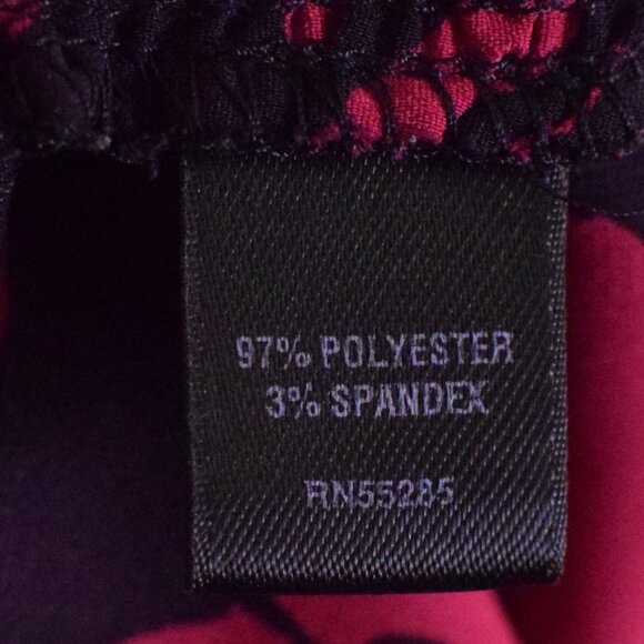 Express Women's Pink & Black Floral Ruffle Sleeveless Top Party Club Cocktail M - Picture 9 of 9